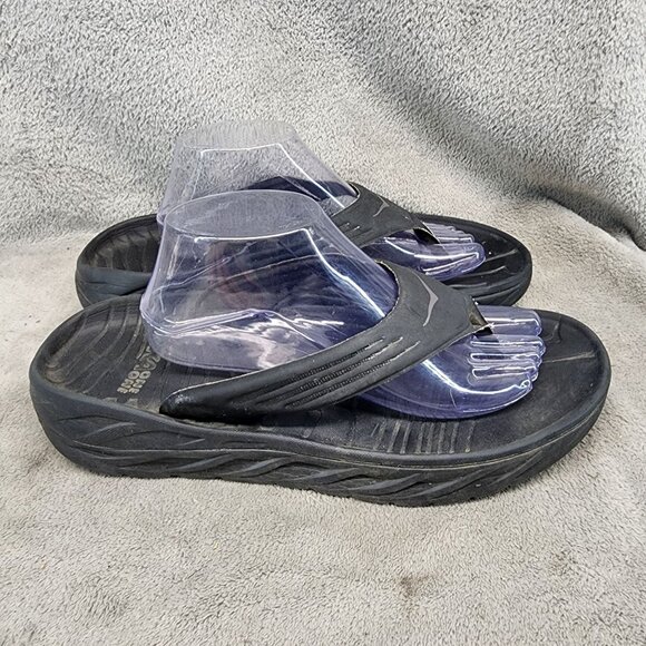 Hoka One One Shoes Mens 12 Black Synthetic Recovery Comfort Thong Flip Flop main image 8